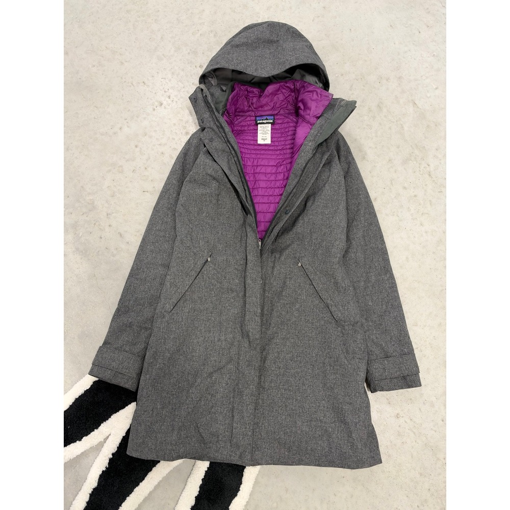 Patagonia Tres 3-in-1 Parka Shell Heather Gray Purple Womens XS 28565FA13